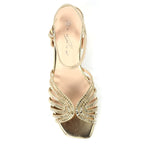 Twinkle Gold Block Heel Sandal