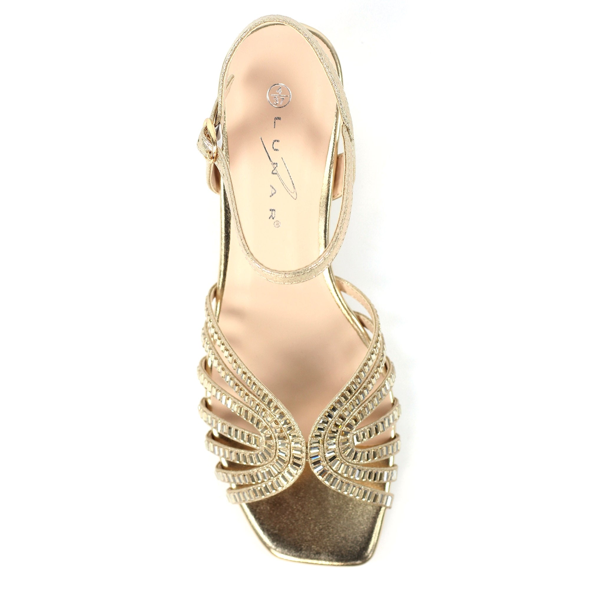 Twinkle Gold Block Heel Sandal