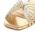 Twinkle Gold Block Heel Sandal