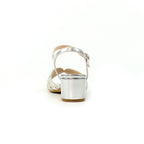 Twinkle Silver Block Heel Sandal