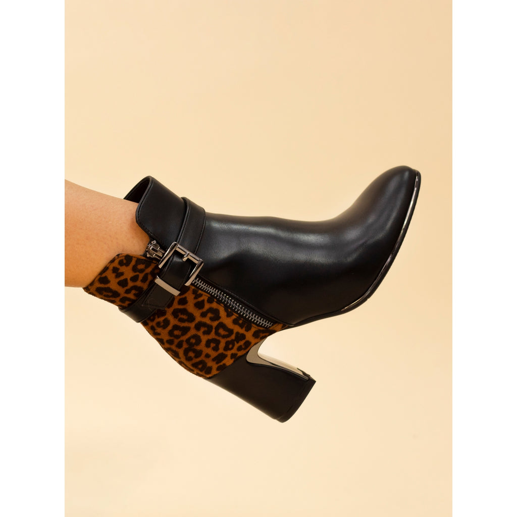 Shaw Black/Ocelot Ankle Boot