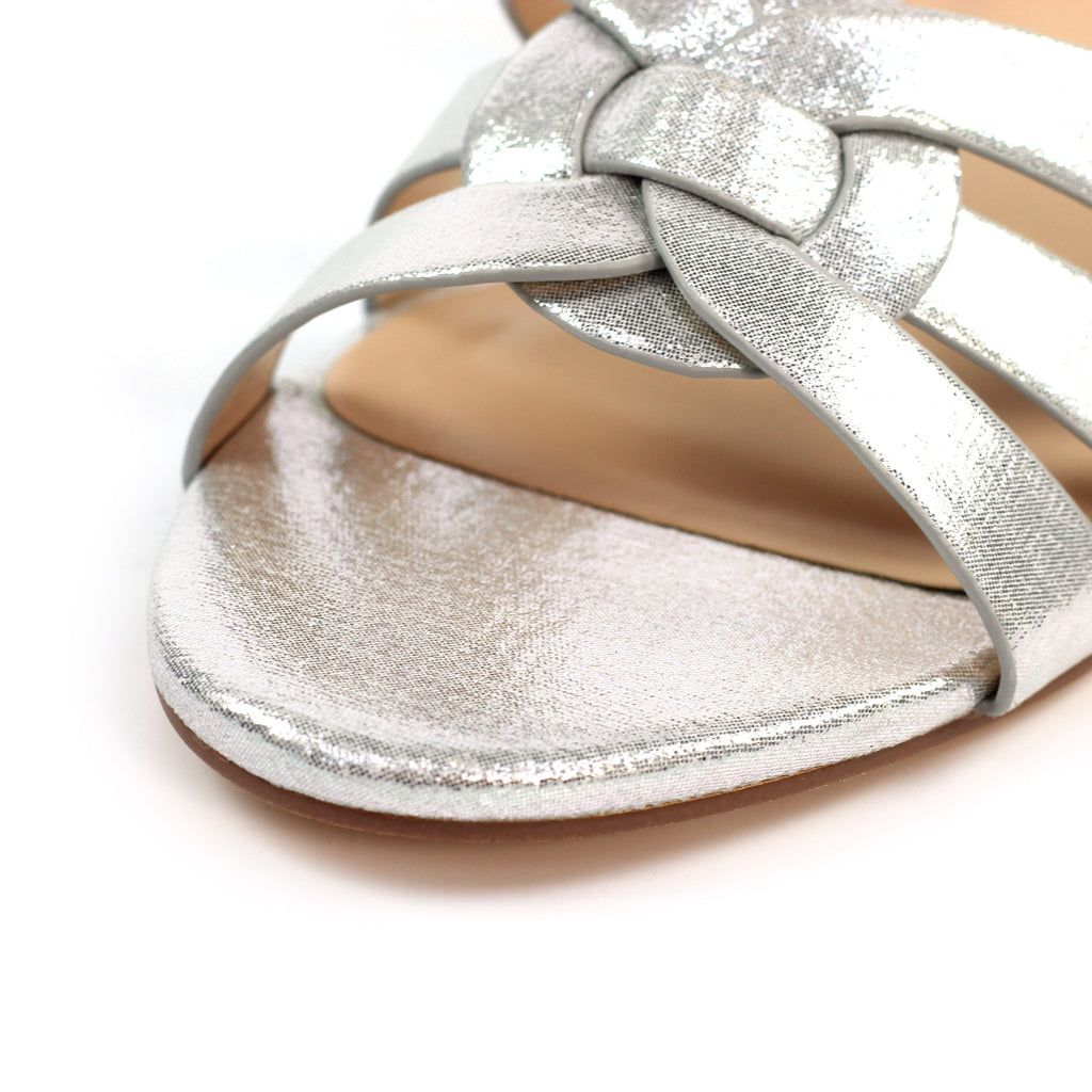 Utah Silver Block Heel Sandal