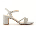Shazam Silver Block Heel Sandal