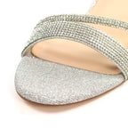 Shazam Silver Block Heel Sandal