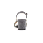 Shazam Pewter Block Heel Sandal