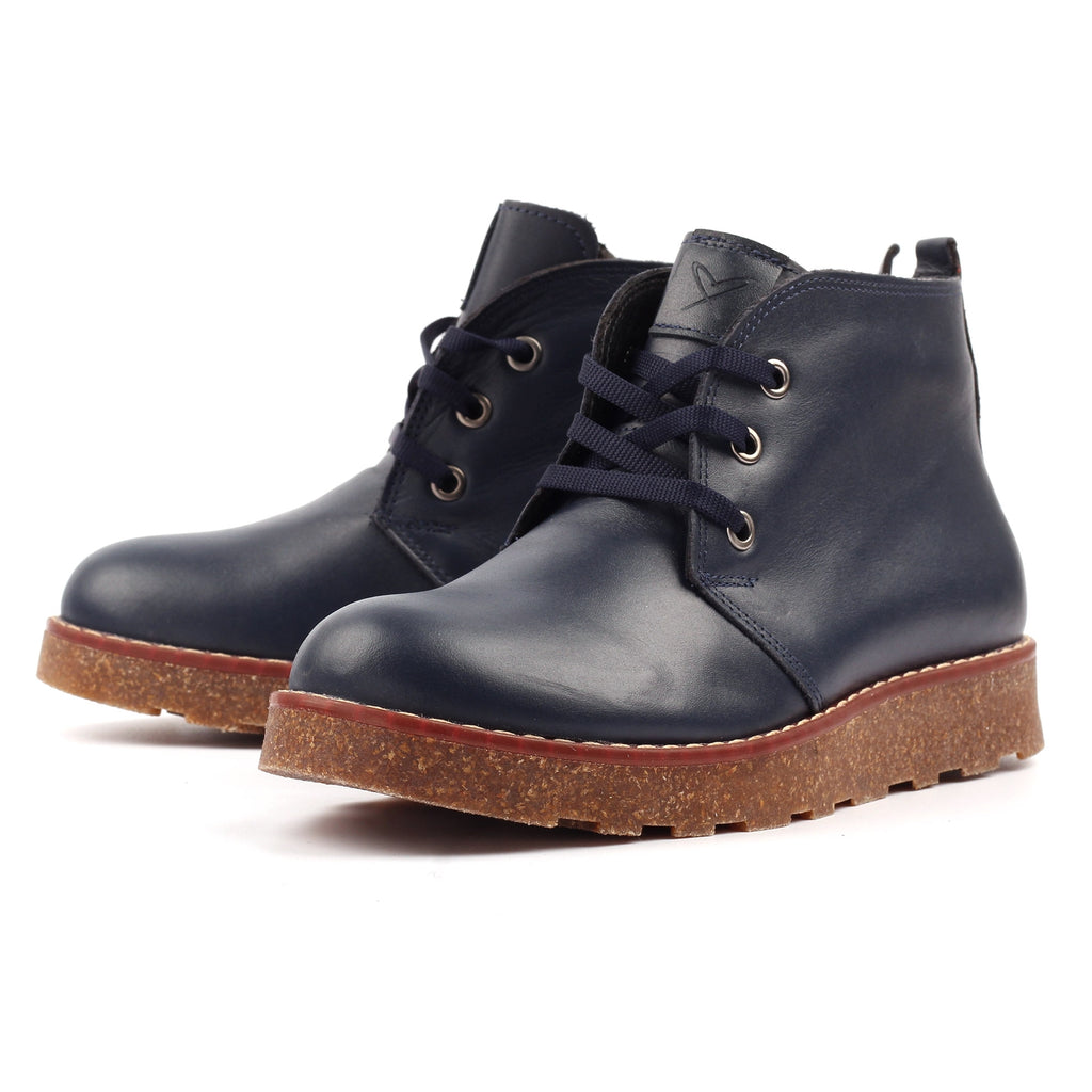 Claire III Navy Leather Boot