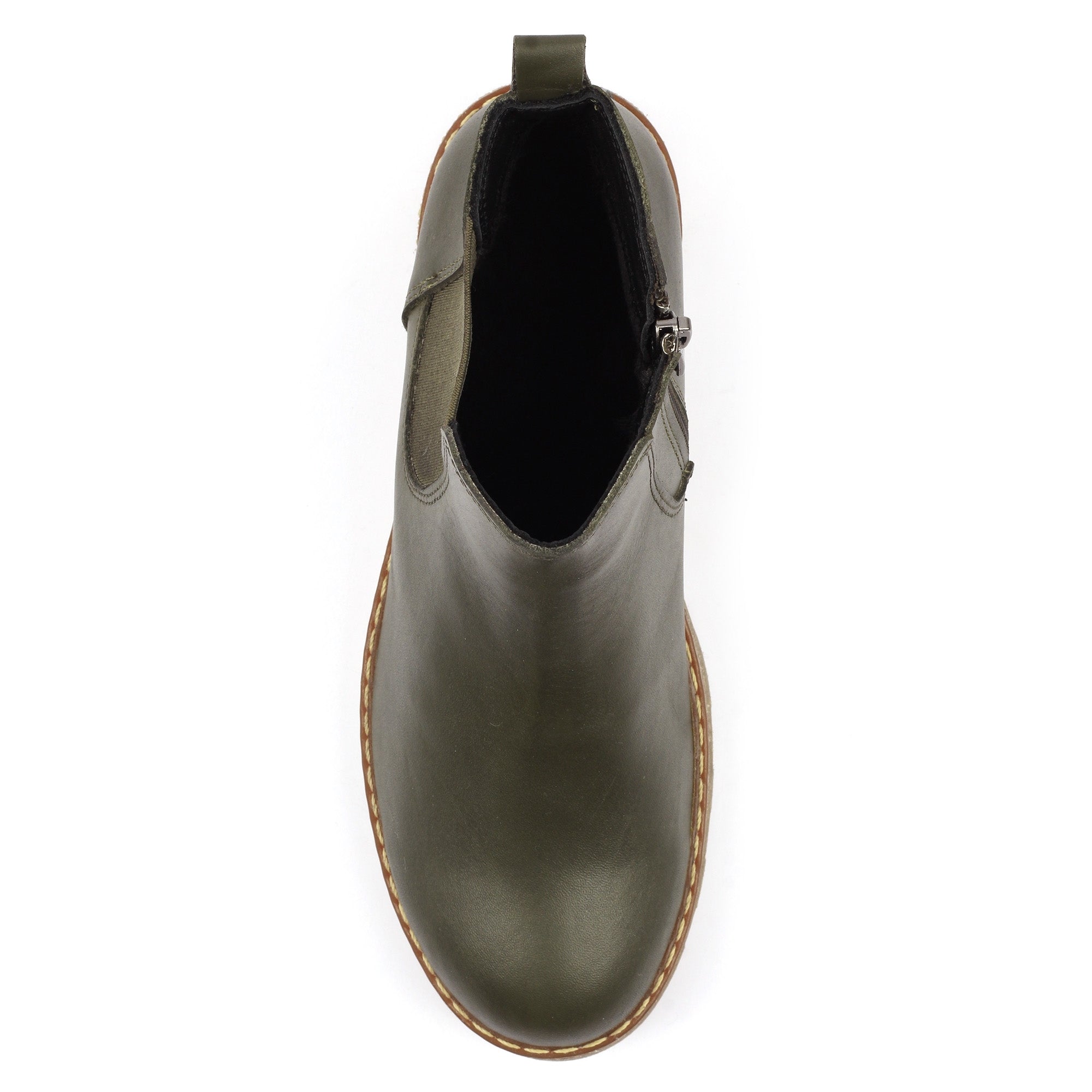 Georgie Olive Leather Boot