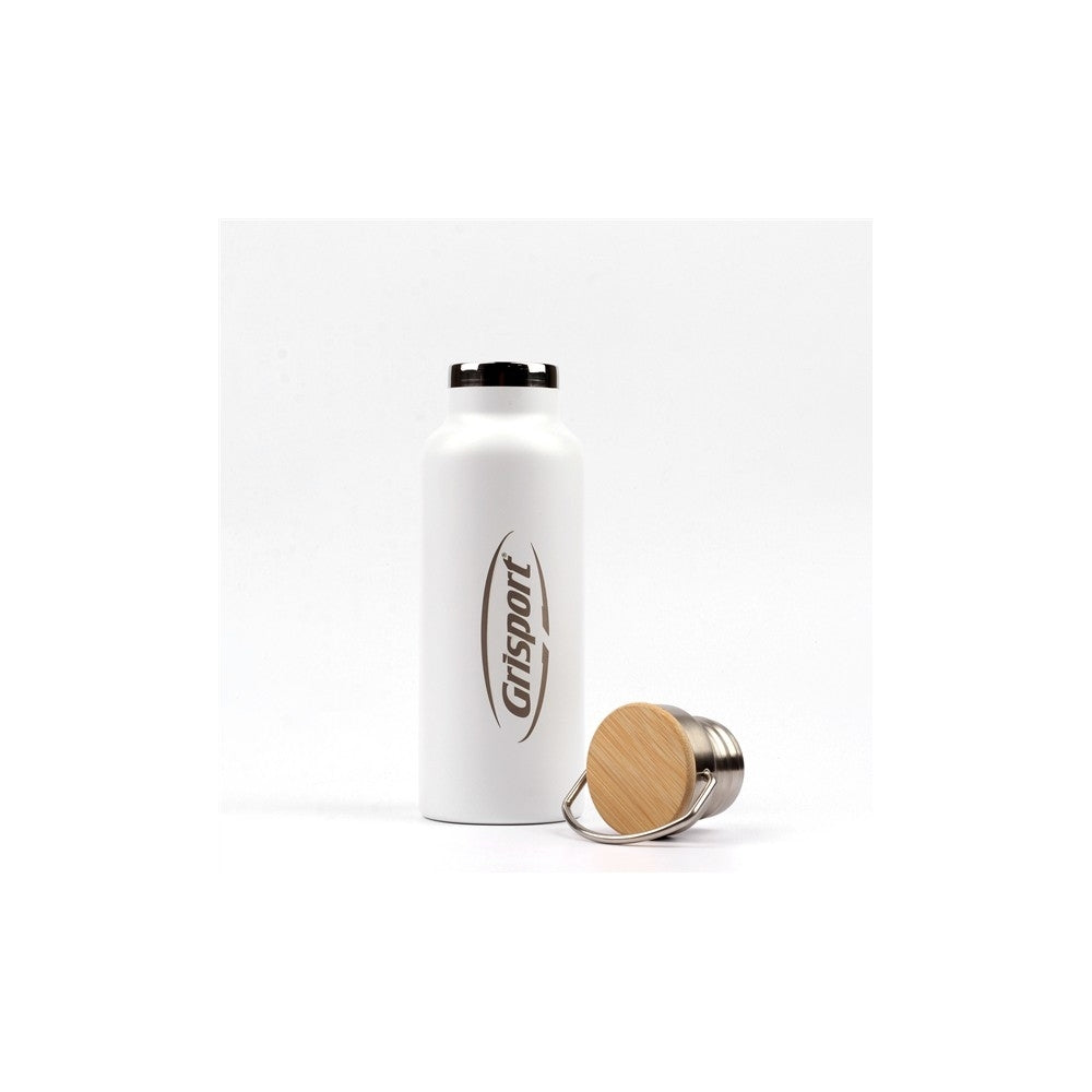 Vacuum White Bamboo Top Water Bottle