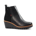 Pixie Black Ankle Wedge Boot