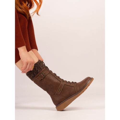 Caesar Brown Wide Fit Long Boot