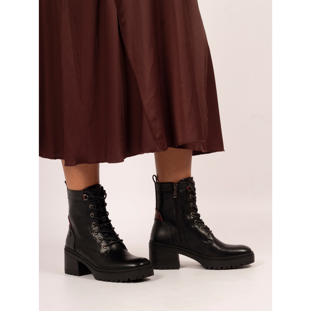 Cotton Black Ankle Boot