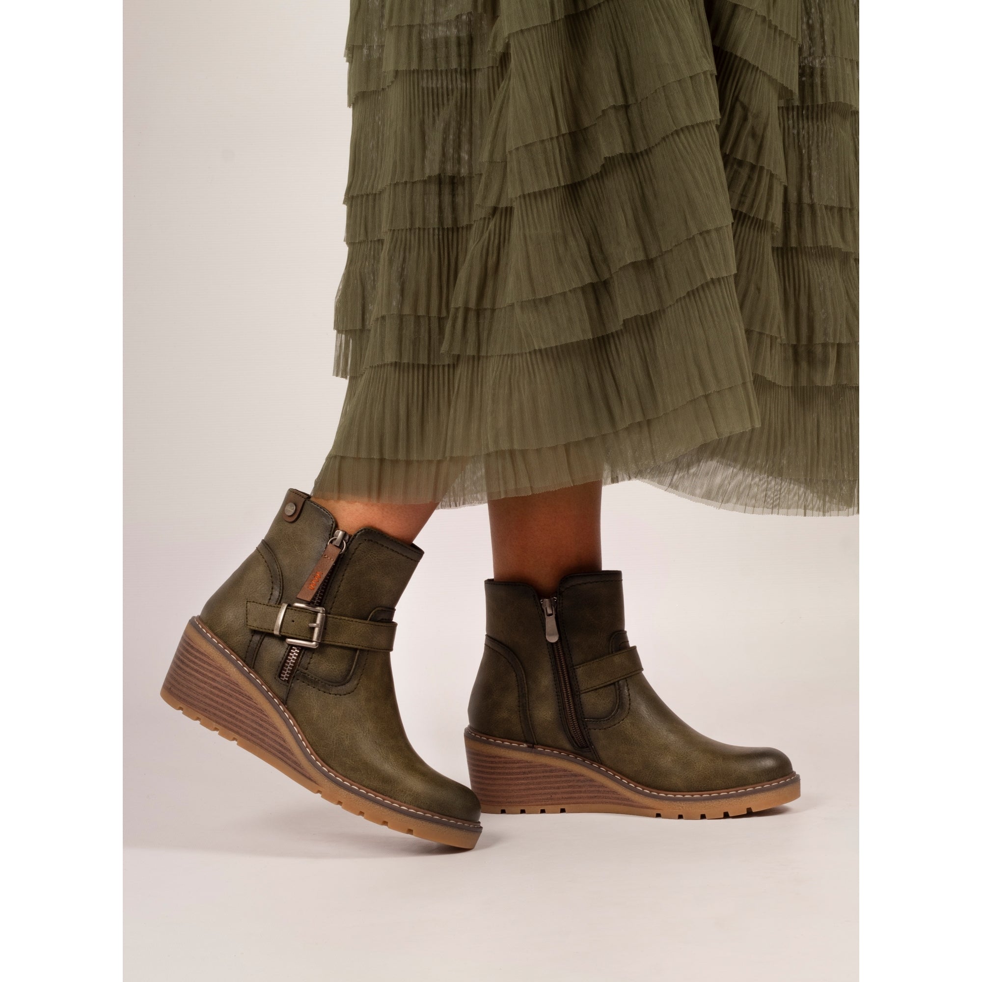 Cruz Green Ankle Boot