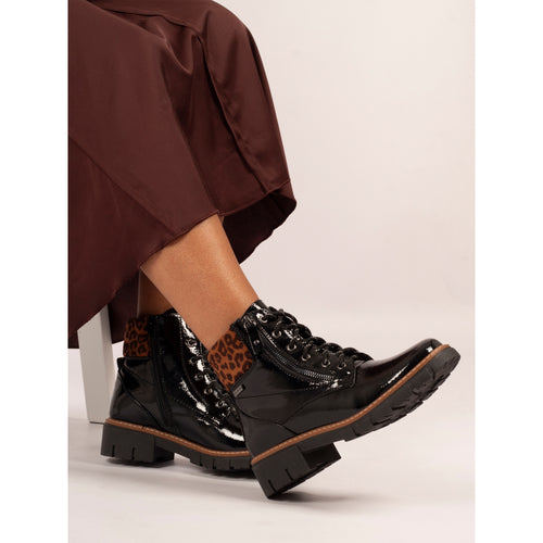 Bowen Black Patent Waterproof Boot