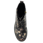 Dazzle Black Floral Ankle Boot