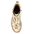 Dazzle Beige Floral Ankle Boot