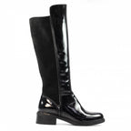 Perkins Black Patent Long Boot