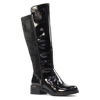 Perkins Black Patent Long Boot