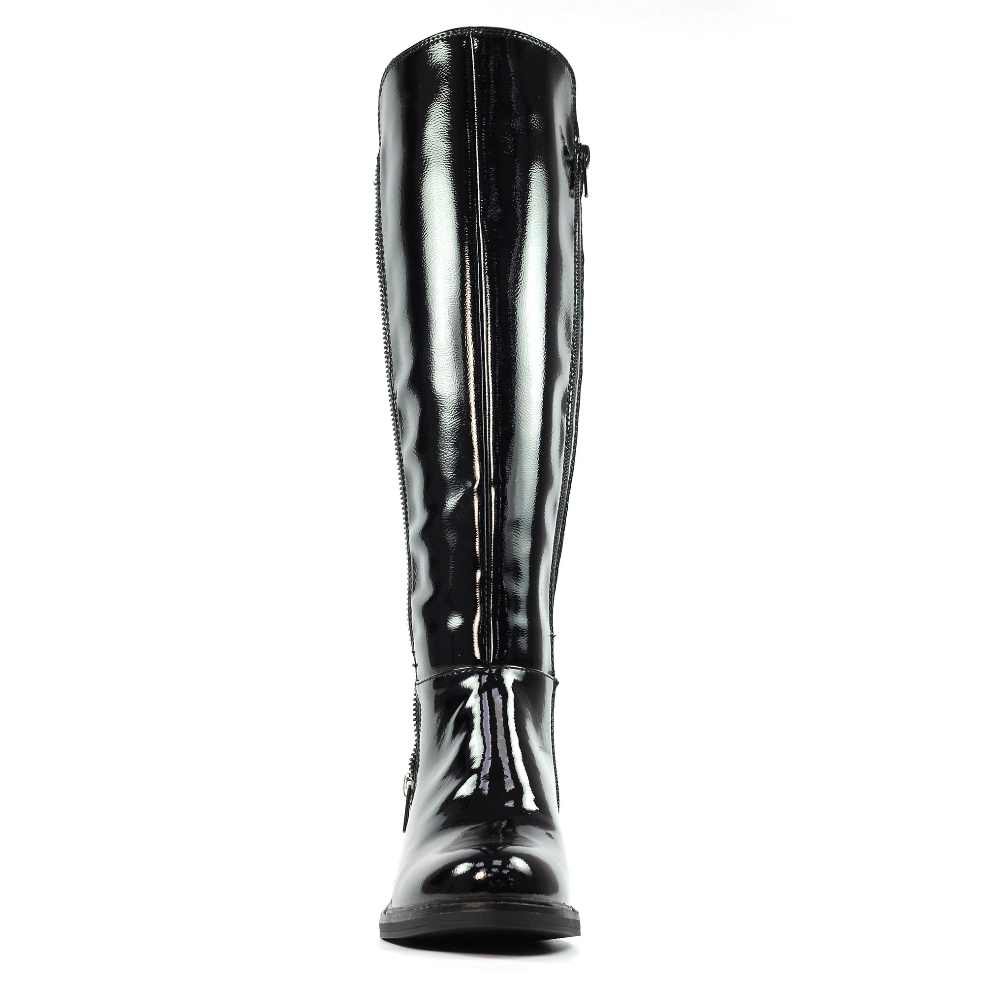 Perkins Black Patent Long Boot