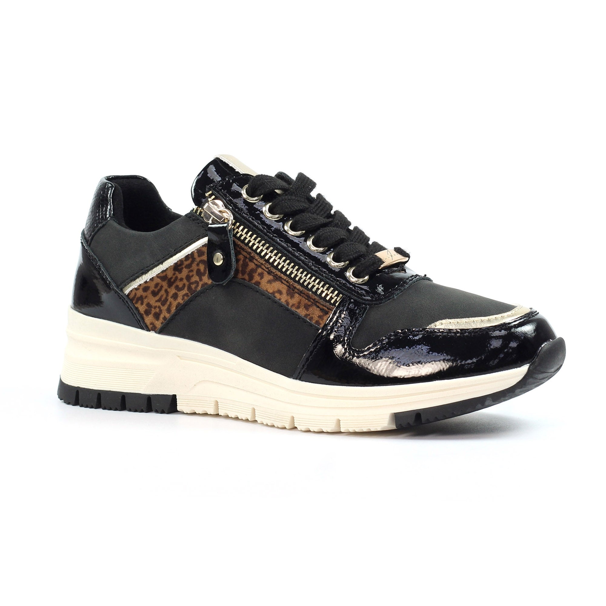 Kennedy Black Wedge Trainer