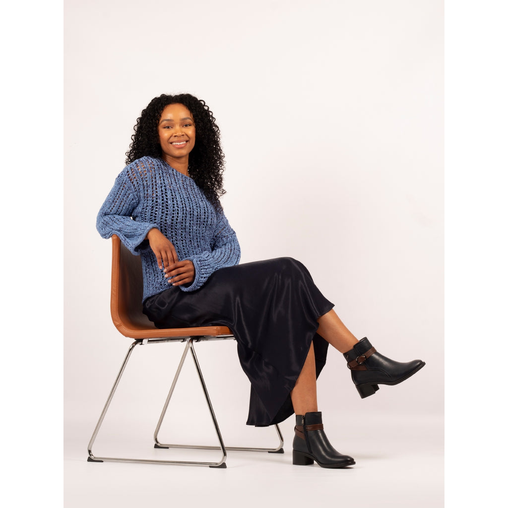 Cassie Navy Ankle Boot