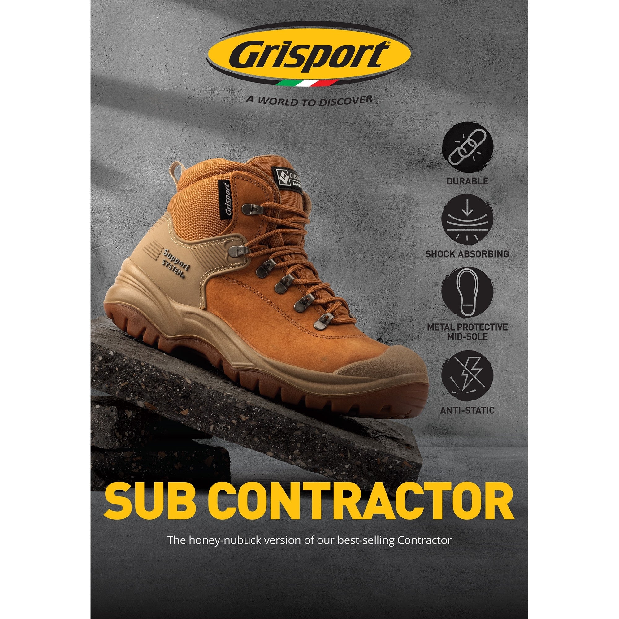 Grisport A4 Sub Contractor Showcard