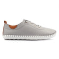 St Ives Light Grey Leather Plimsoll