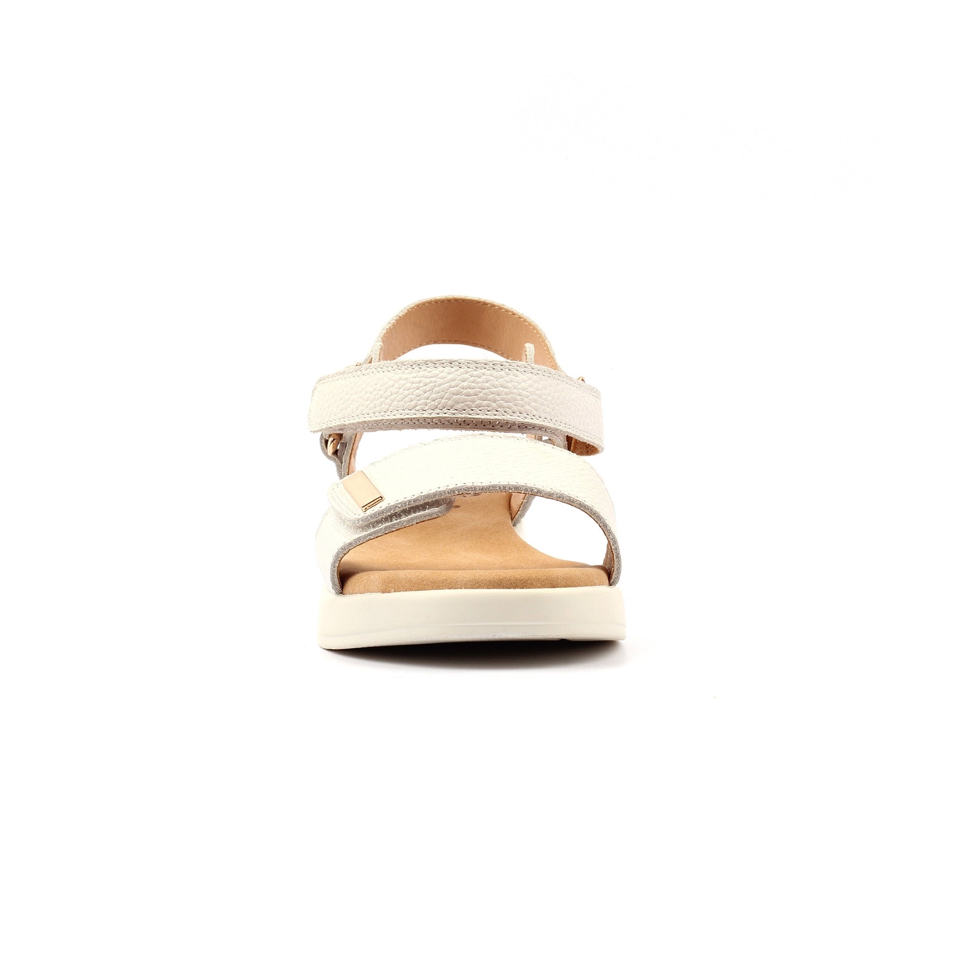 Lark White Leather Wedge Sandal