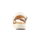 Lark White Leather Wedge Sandal