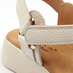 Lark White Leather Wedge Sandal