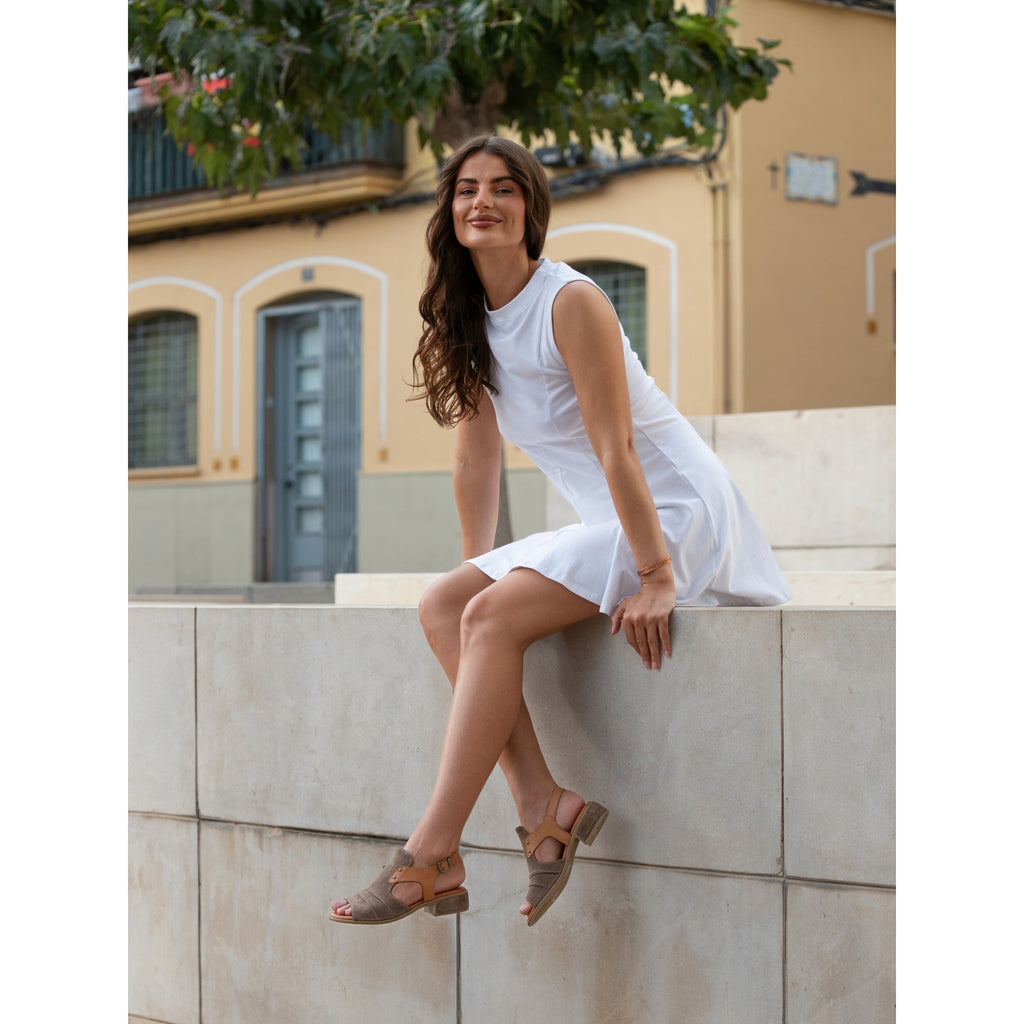 Jayleen Taupe Leather Sandal