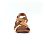 Oprah Tan Block Heel Leather Sandal