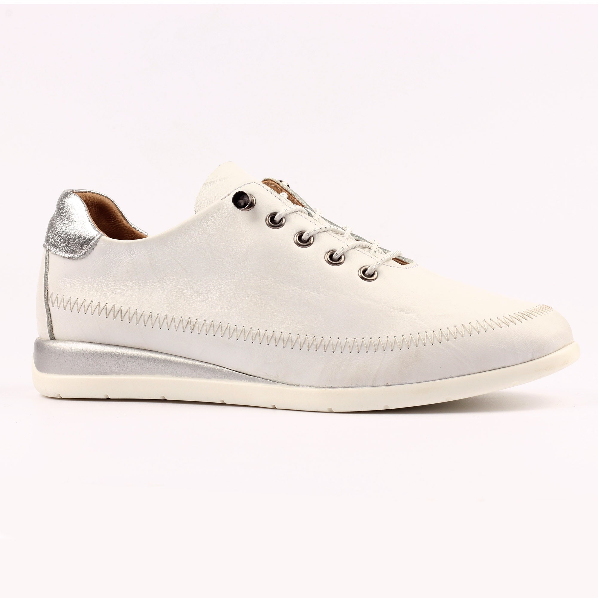 Penelopy White Leather Trainer