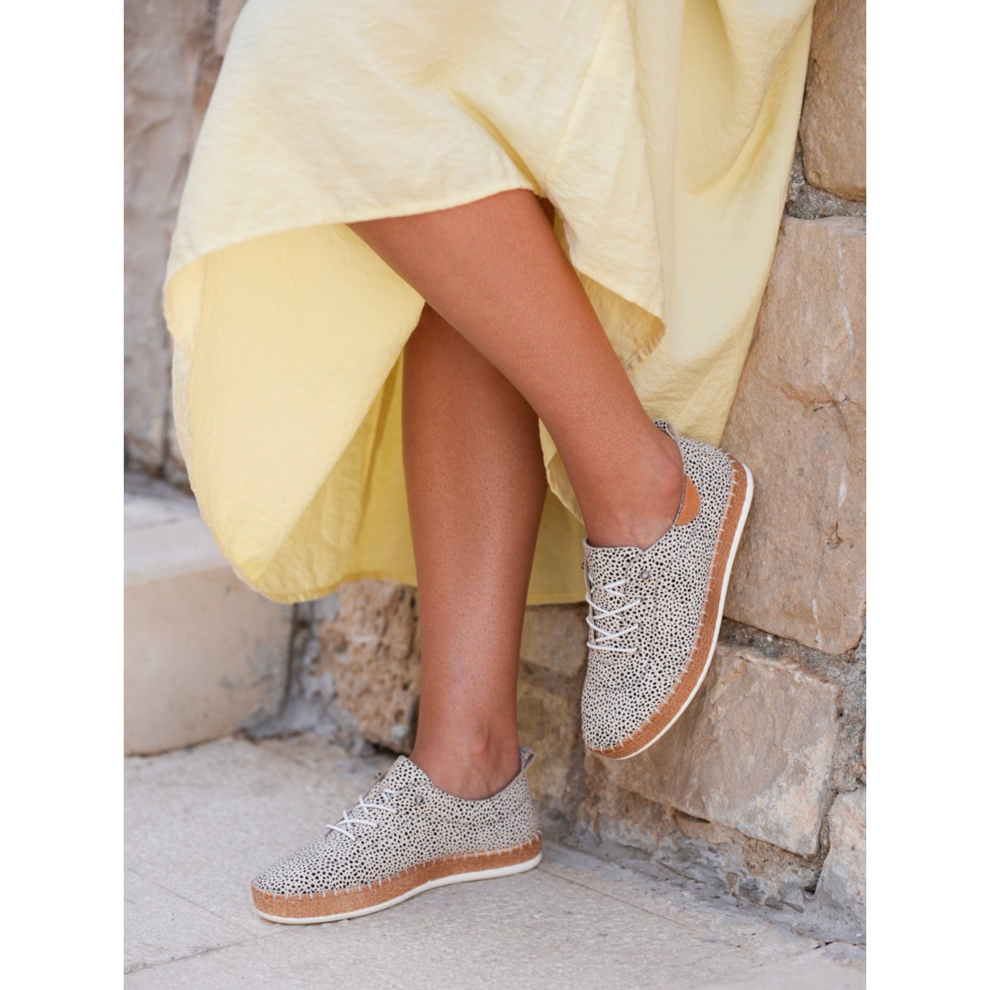 Evette Animal Spot Leather Plimsoll