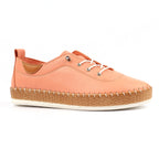 Evie Coral Leather Plimsoll