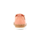 Evie Coral Leather Plimsoll