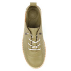 Evie Khaki Leather Plimsoll