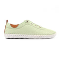 St Ives Soft Sage Leather Plimsoll