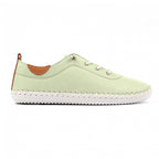 St Ives Soft Sage Leather Plimsoll