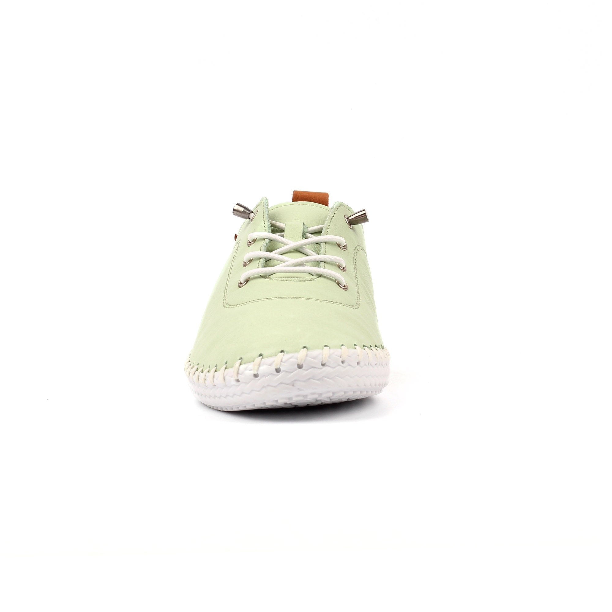 St Ives Soft Sage Leather Plimsoll