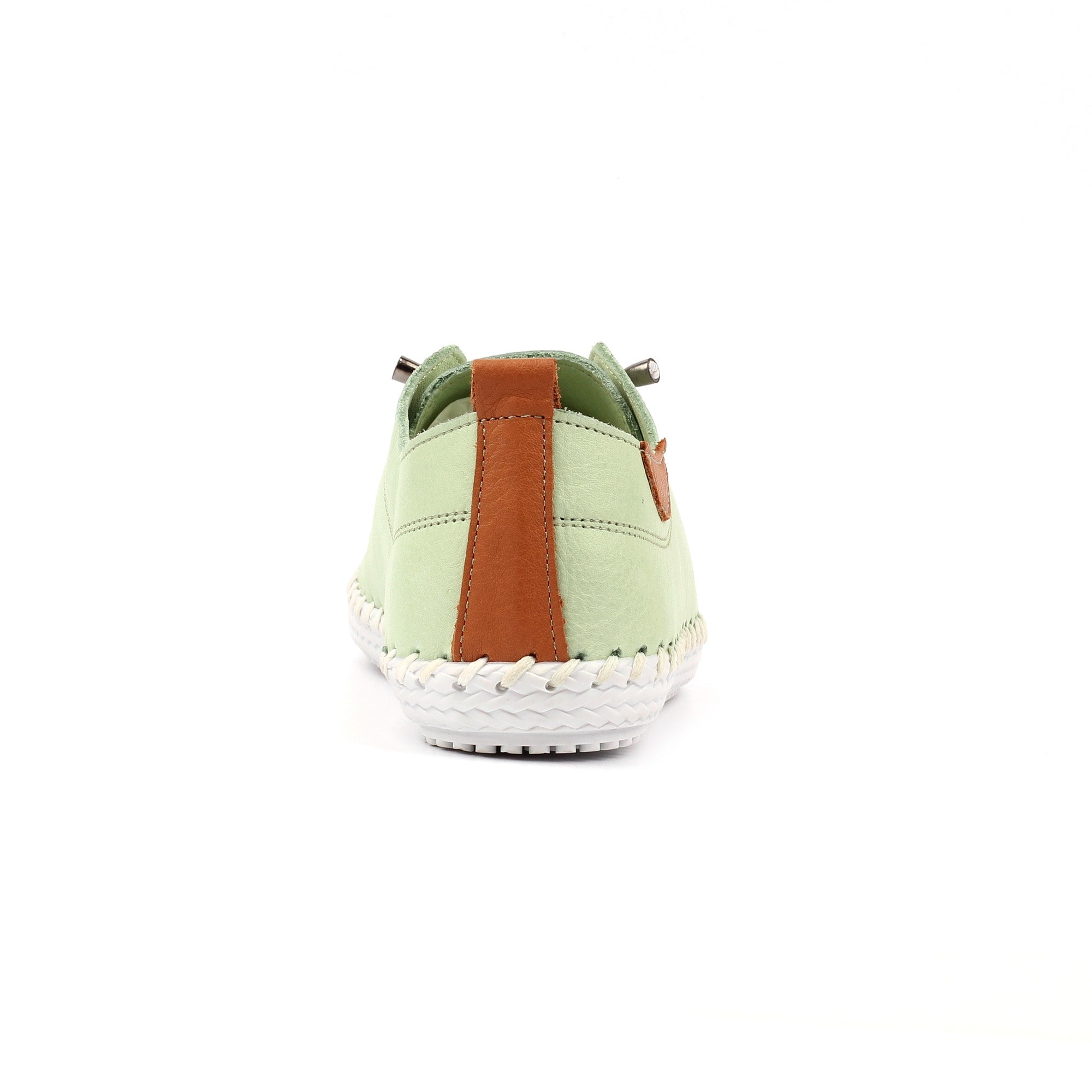 St Ives Soft Sage Leather Plimsoll
