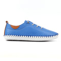 St Ives Azure Blue Leather Plimsoll