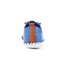 St Ives Azure Blue Leather Plimsoll