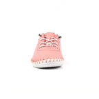 St Ives Candy Pink Leather Plimsoll