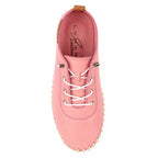 St Ives Candy Pink Leather Plimsoll