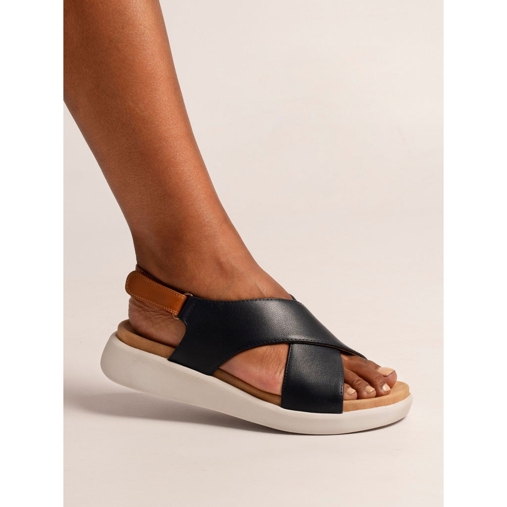 Merletta Navy Leather Sandal