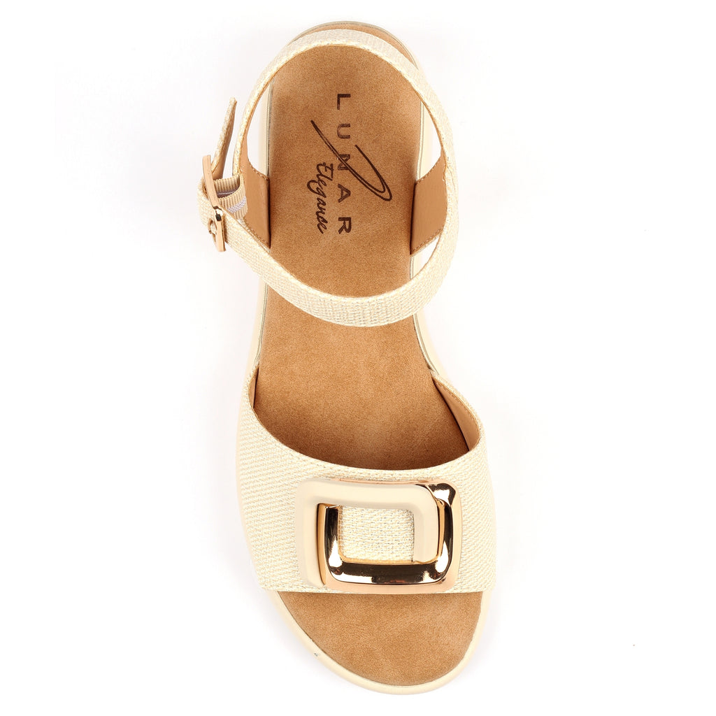 Jessika Beige Wedge Sandal