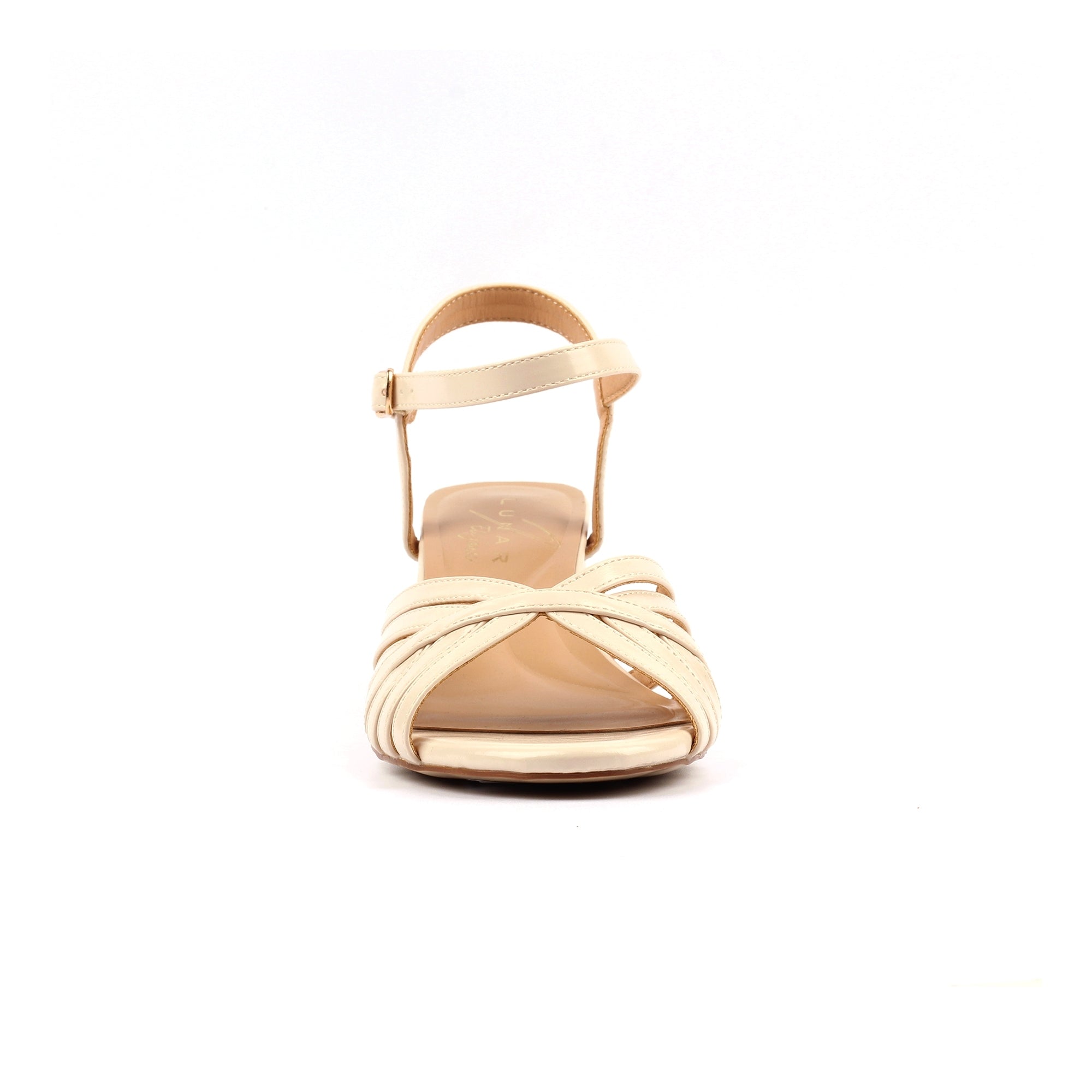 Jaylen Beige Block Heel Sandal