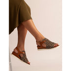 Steffi Ocelot Leather Wedge Sandal