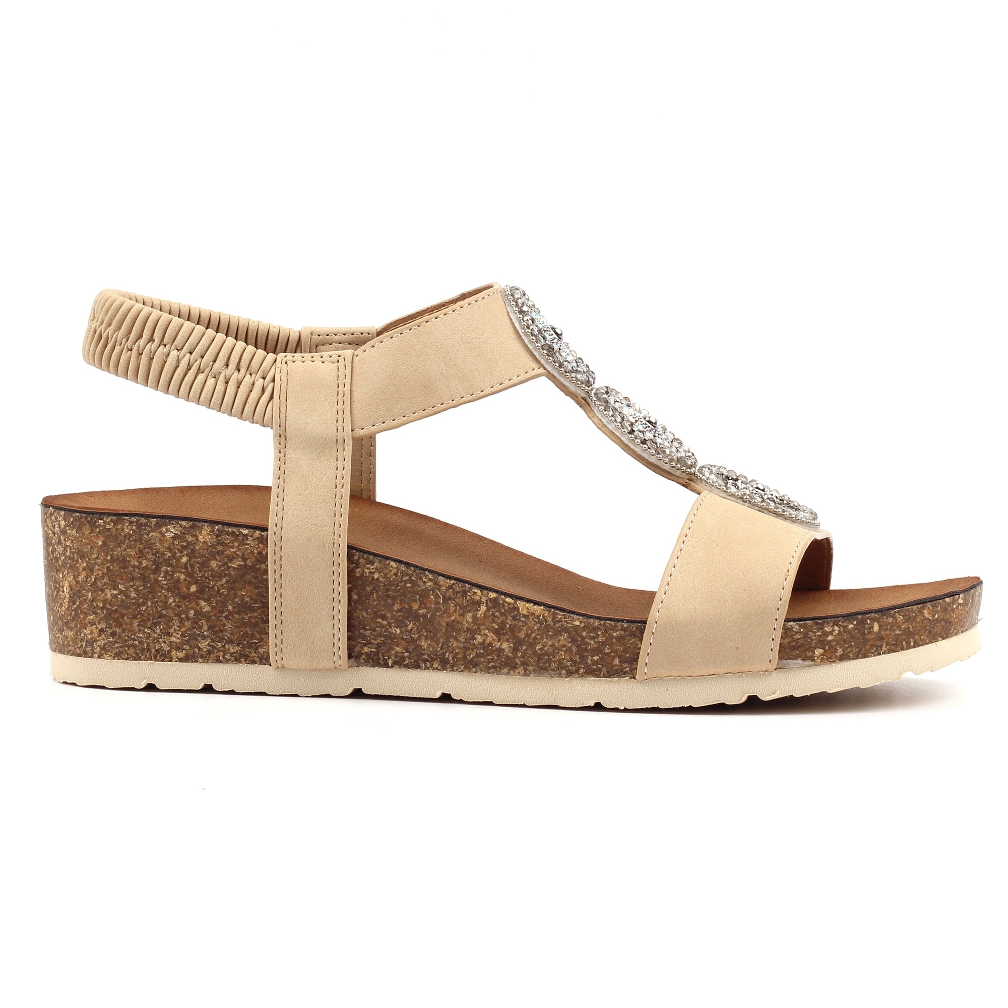 Cassidy Beige Wedge Sandal