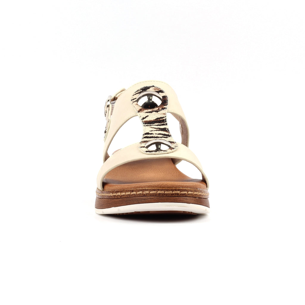 Georgia White Wedge Sandal